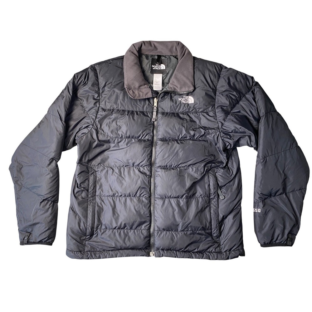 The North Face Jacket Mens Medium Black 550 Down Puffer Full Zip Outdoor Hiking